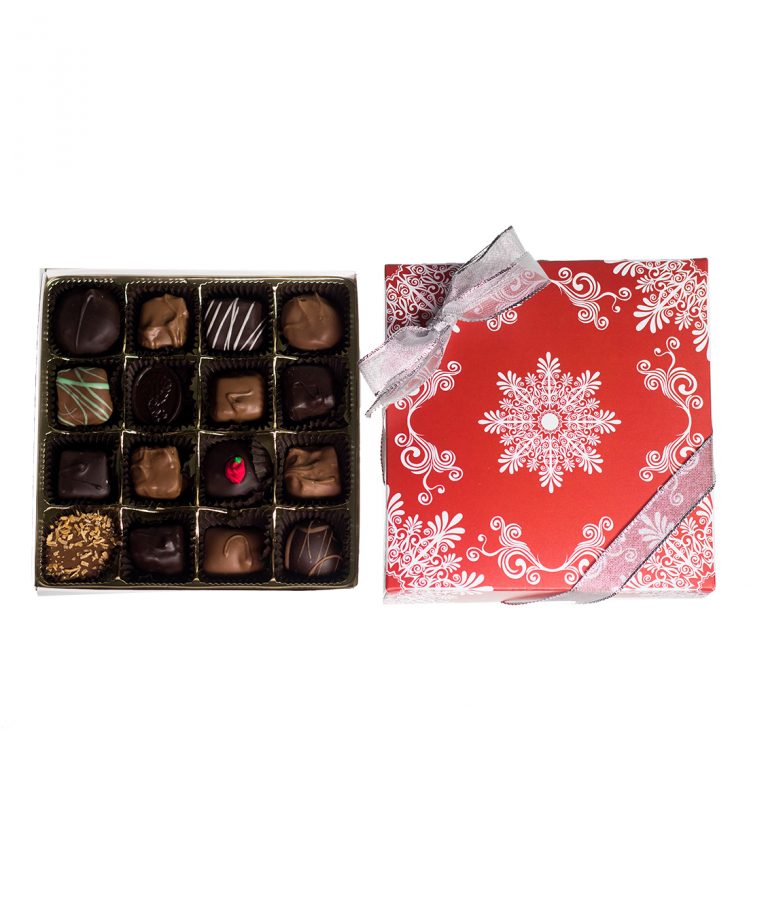 16 Piece Chocolate Assortment in a Snowflake Box_AC-0921