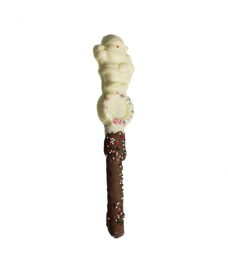 Santa on Wreath Chocolate Pretzel Rod_AC-0962