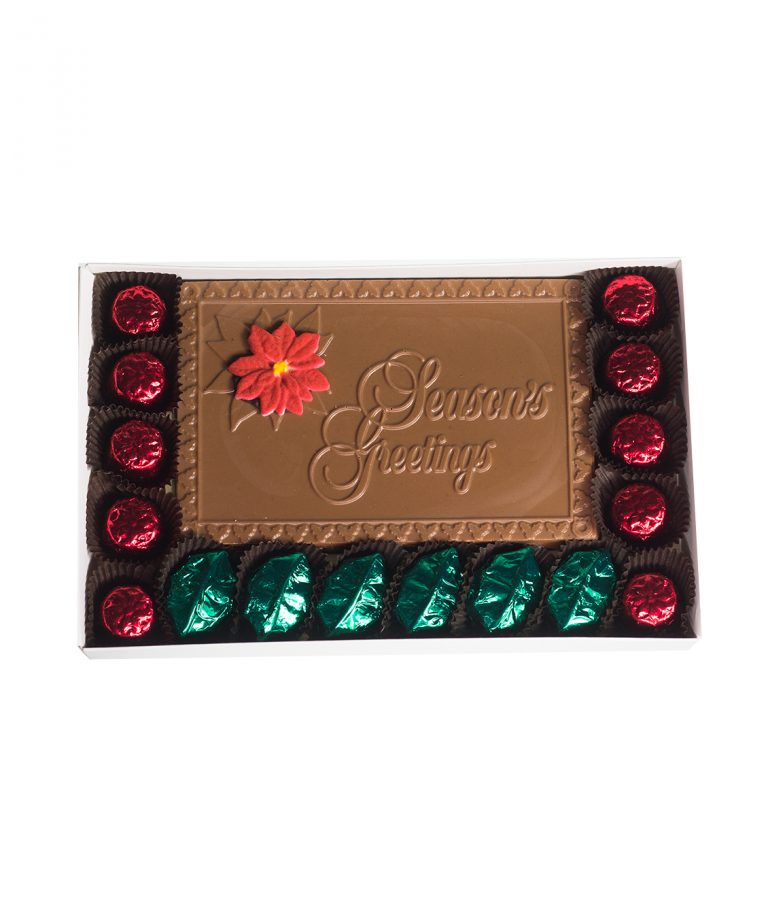 Solid Chocolate Seasons Greetings Plaque_AC-0945